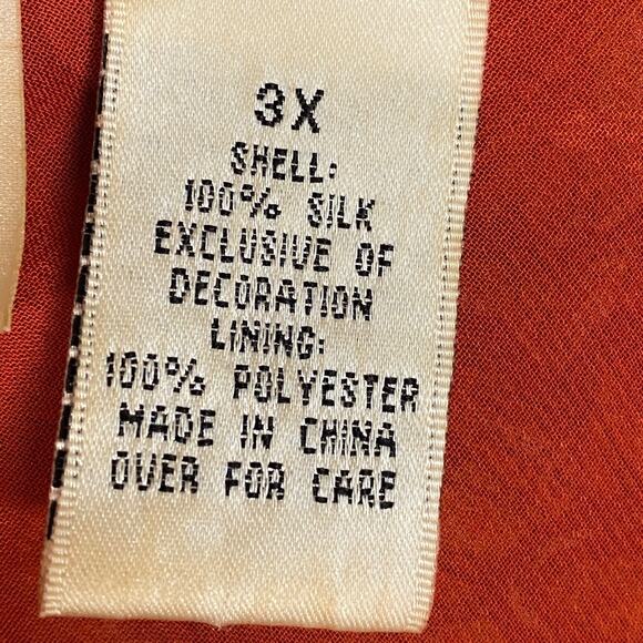 Vintage New York Co Womens 100% Silk Babydoll Top Size 3X Fairy Lace Trim Mesh - Picture 6 of 11